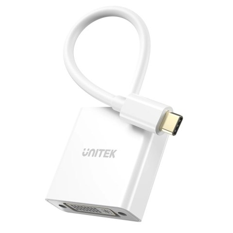 UNITEK ADAPTER USB-C-DVI 1080P@60HZ,BIAŁY,15CM M/F UNITEK ADAPTER USB-C-DVI 1080P@60HZ,BIAŁY,15CM M/F