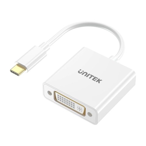 UNITEK ADAPTER USB-C-DVI 1080P@60HZ,BIAŁY,15CM M/F UNITEK ADAPTER USB-C-DVI 1080P@60HZ,BIAŁY,15CM M/F