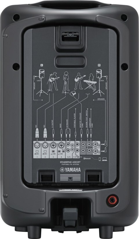 Yamaha STAGEPAS 400BT - Przenośny system PA z 8-kanałowym mikserem i wbudowaną końcówką mocy Yamaha STAGEPAS 400BT - Przenośny system PA z 8-kanałowym mikserem i wbudowaną końcówką mocy
