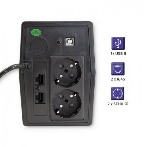 QOLTEC ZASILACZ AWARYJNY UPS 650VA | 360W | LCD | USB | RJ45 (WYPRZEDAŻ) QOLTEC ZASILACZ AWARYJNY UPS 650VA | 360W | LCD | USB | RJ45 (WYPRZEDAŻ)
