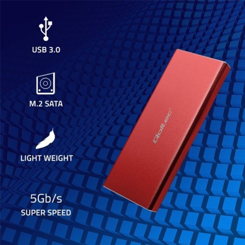 QOLTEC OBUDOWA NA DYSK M.2 SSD | SATA | NGFF | USB 3.0 | SUPER SPEED 5GB/S | 2TB | CZERWONY QOLTEC OBUDOWA NA DYSK M.2 SSD | SATA | NGFF | USB 3.0 | SUPER SPEED 5GB/S | 2TB | CZERWONY