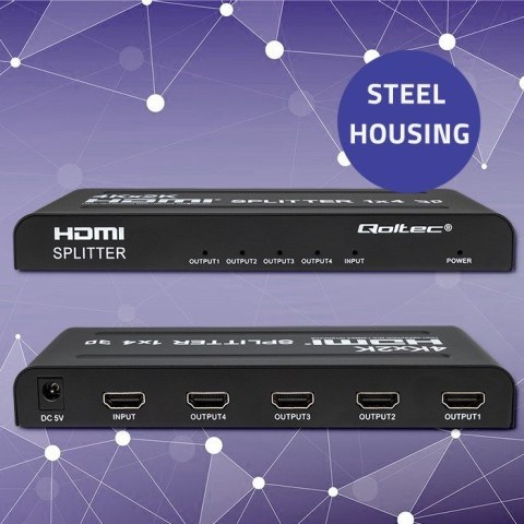 QOLTEC ROZDZIELACZ SPLITTER 4XHDMI 4KX2K | 3.4GB/S QOLTEC ROZDZIELACZ SPLITTER 4XHDMI 4KX2K | 3.4GB/S