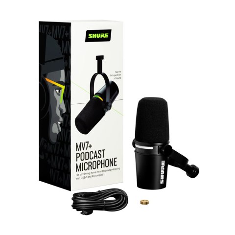 Shure MV7+-K - Mikrofon lektorski/wokalny ze złączem XLR/USB-C Czarny (WYPRZEDAŻ) Shure MV7+-K - Mikrofon lektorski/wokalny ze złączem XLR/USB-C Czarny (WYPRZEDAŻ)