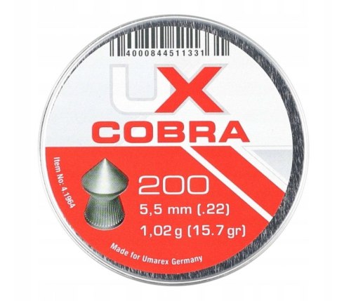 Śrut 5,5 mm UMAREX COBRA szpic molet. 200szt Śrut 5,5 mm UMAREX COBRA szpic molet. 200szt