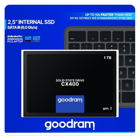 DYSK SSD GOODRAM CX400 Gen2 1TB SATA III 2,5 RETAIL (WYPRZEDAŻ) DYSK SSD GOODRAM CX400 Gen2 1TB SATA III 2,5 RETAIL (WYPRZEDAŻ)