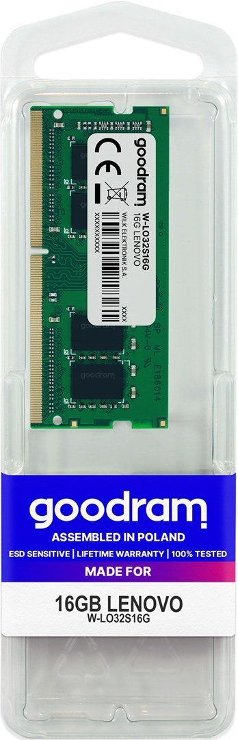 Pamięć Goodram dedyk. Lenovo DDR3 8GB 1600MHz 1,35V DIMM DR Pamięć Goodram dedyk. Lenovo DDR3 8GB 1600MHz 1,35V DIMM DR