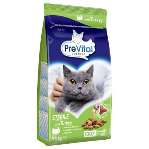 PREVITAL Sterile - Z indykiem karma sucha - Pełnoporcjowa karma dla dorosłych kotów - 1,4kg. PREVITAL Sterile - Z indykiem karma sucha - Pełnoporcjowa karma dla dorosłych kotów - 1,4kg.
