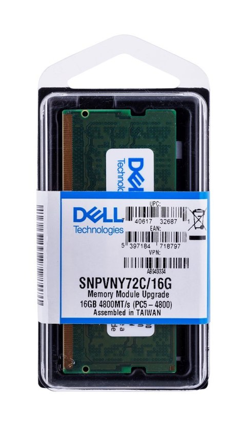 Dell Memory Upgrade - 16GB - 1RX8 DDR5 SO-DIMM 4800 Dell Memory Upgrade - 16GB - 1RX8 DDR5 SO-DIMM 4800