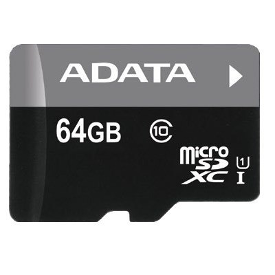 Karta pamięci ADATA Premier AUSDX64GUICL10-RA1 (64GB; Class 10, Class U1; Adapter) Karta pamięci ADATA Premier AUSDX64GUICL10-RA1 (64GB; Class 10, Class U1; Adapter)