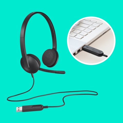 Słuchawki Logitech H340 981-000475 (kolor czarny) (WYPRZEDAŻ) Słuchawki Logitech H340 981-000475 (kolor czarny) (WYPRZEDAŻ)