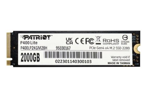SSD Patriot Viper P400 Lite M.2 PCI-Ex4 NVMe 2000GB SSD Patriot Viper P400 Lite M.2 PCI-Ex4 NVMe 2000GB