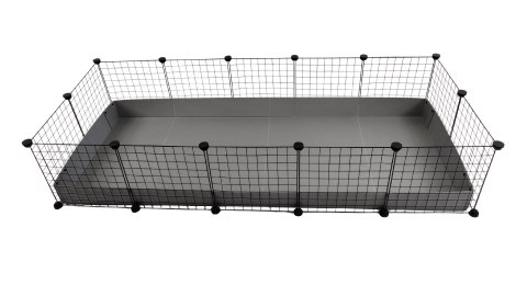 C&C Klatka modułowa dla świnki morskiej, królika, jeża 180x75 cm (5x2) - srebrno-szara C&C Klatka modułowa dla świnki morskiej, królika, jeża 180x75 cm (5x2) - srebrno-szara