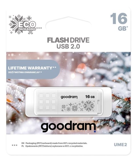 GOODRAM FLASHDRIVE 16GB UME2-WINTER WHITE USB 2.0 GOODRAM FLASHDRIVE 16GB UME2-WINTER WHITE USB 2.0