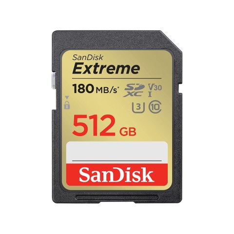 KARTA SANDISK EXTREME SDXC 512 GB 180/130 MB/s C10 V30 UHS-I U3 KARTA SANDISK EXTREME SDXC 512 GB 180/130 MB/s C10 V30 UHS-I U3