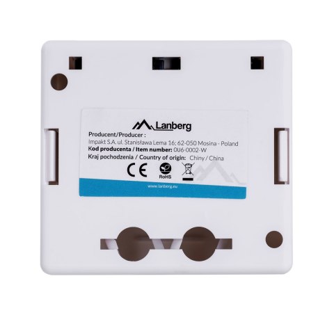 Gniazdo natynkowe Lanberg OU6-0002-W (RJ-45; UTP; kolor biały) Gniazdo natynkowe Lanberg OU6-0002-W (RJ-45; UTP; kolor biały)