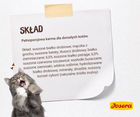Josera Cat NATURELLE Adult Sterilised Pstrąg - karma dla kotów sterylizowanych - 10kg Josera Cat NATURELLE Adult Sterilised Pstrąg - karma dla kotów sterylizowanych - 10kg