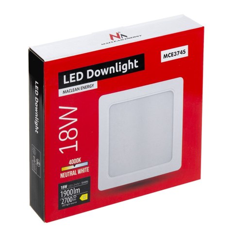 MACLEAN PANEL LED SUFITOWY PODTY SLIM 18W MCE374 S MACLEAN PANEL LED SUFITOWY PODTY SLIM 18W MCE374 S