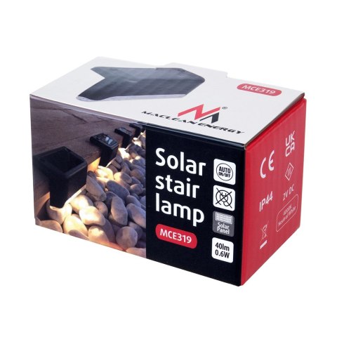MACLEAN SOLARNA LAMPA SCHODOWA TARASOWA LED IP44 4000K NI-MH 100 MAH 80X45X45MM CZUJNIK ZMIERZCHU MCE319 MACLEAN SOLARNA LAMPA SCHODOWA TARASOWA LED IP44 4000K NI-MH 100 MAH 80X45X45MM CZUJNIK ZMIERZCHU MCE319