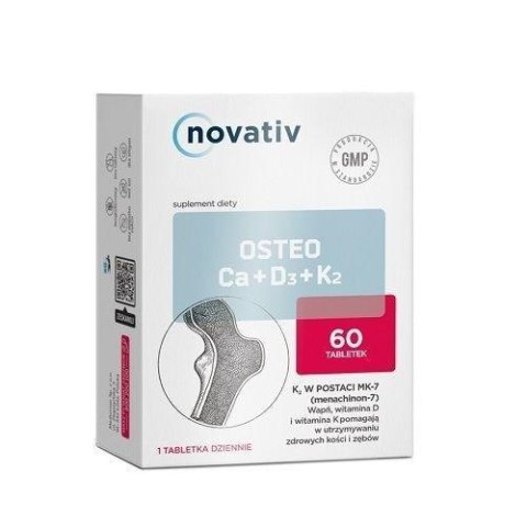 Novativ Osteo Ca+D3+K2 60 tabletek Novativ Osteo Ca+D3+K2 60 tabletek