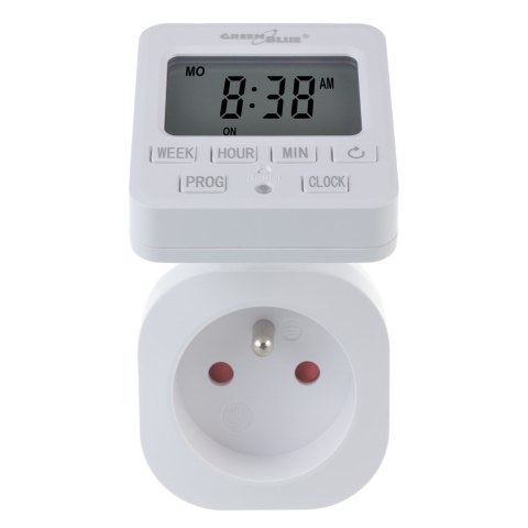 GREENBLUE WŁĄCZNIK CZASOWY- TIMER CYFROWY MAX. OBCIĄŻENIE 16A, IP20 GB605 E GREENBLUE WŁĄCZNIK CZASOWY- TIMER CYFROWY MAX. OBCIĄŻENIE 16A, IP20 GB605 E