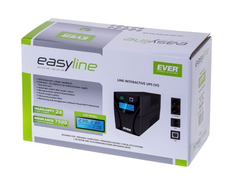 Zasilacz UPS EVER EASYLINE 650AVR USB (T/EASYTO-000K65/00) Zasilacz UPS EVER EASYLINE 650AVR USB (T/EASYTO-000K65/00)
