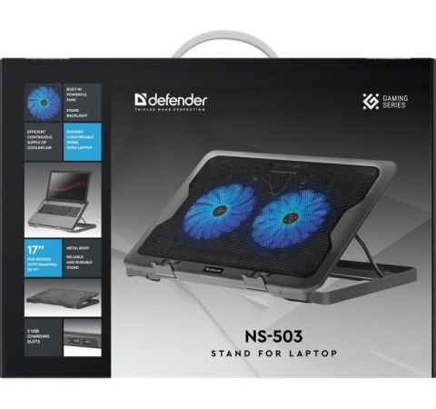 DEFENDER PODSTAWKA CHŁODZĄCA POD LAPTOPA NS-503 15.6"-17" 2W 2XUSB 29503 DEFENDER PODSTAWKA CHŁODZĄCA POD LAPTOPA NS-503 15.6"-17" 2W 2XUSB 29503