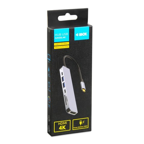 IBOX HUB USB IUH3SL4K SLIM USB3.2 HDMI 4K PD100W IBOX HUB USB IUH3SL4K SLIM USB3.2 HDMI 4K PD100W