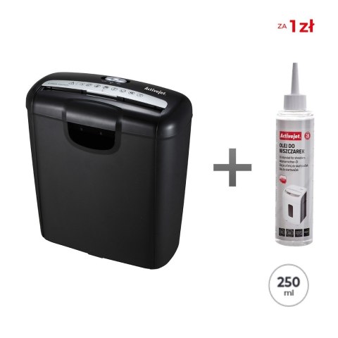 Activejet niszczarka ASH-0601S + Activejet Olej do niszczarek 250ml ASO-250 za 1 zł