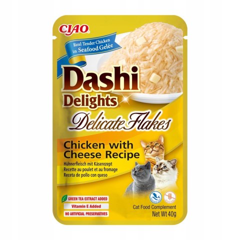 INABA CAT DASHI DELIGHTS FLAKES CHICKEN CHEESE 40g INABA CAT DASHI DELIGHTS FLAKES CHICKEN CHEESE 40g