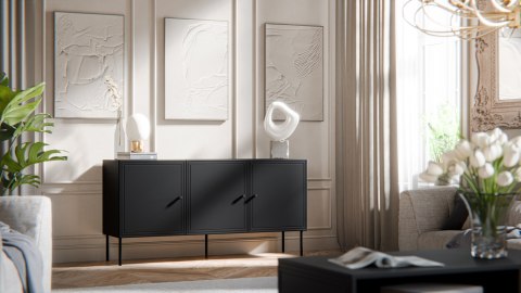 Komoda 3D PALAZZO BIS 151x40x75 czarny mat Komoda 3D PALAZZO BIS 151x40x75 czarny mat