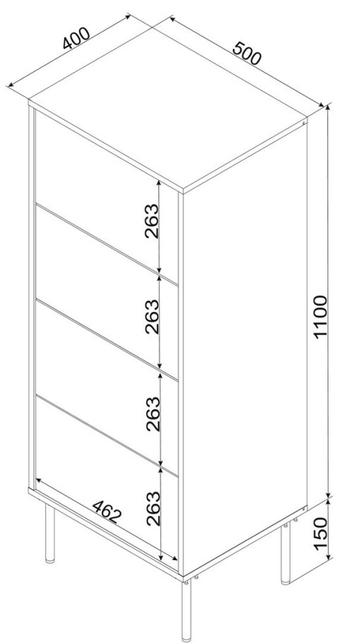 Komoda 4S TRESSE 50x40x125 kaszmir mat Komoda 4S TRESSE 50x40x125 kaszmir mat