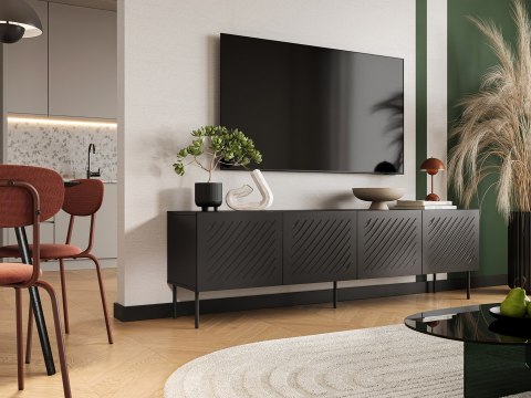 Szafka RTV SIENA 200x40x60 czarny mat Szafka RTV SIENA 200x40x60 czarny mat