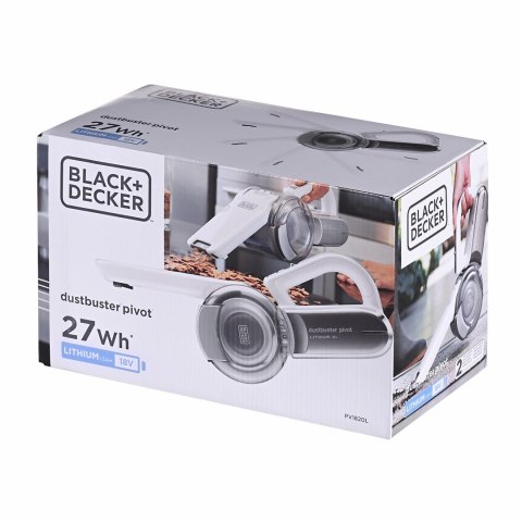 Odkurzacz bezworkowy, ręczny Black&Decker Pivot PV1820L-QW (35W; kolor biały) (WYPRZEDAŻ) Odkurzacz bezworkowy, ręczny Black&Decker Pivot PV1820L-QW (35W; kolor biały) (WYPRZEDAŻ)