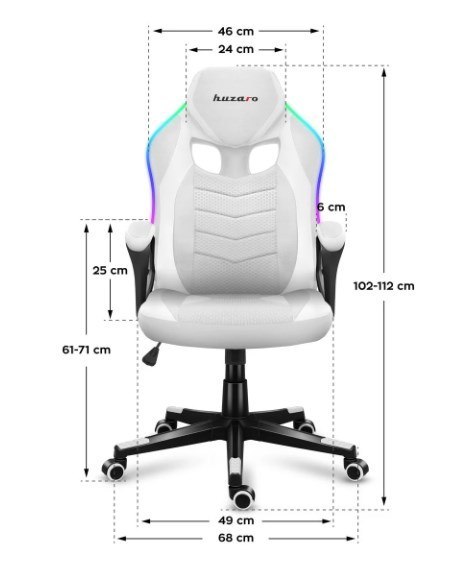 Fotel gamingowy Huzaro Force 2.5 RGB WHITE MESH Fotel gamingowy Huzaro Force 2.5 RGB WHITE MESH