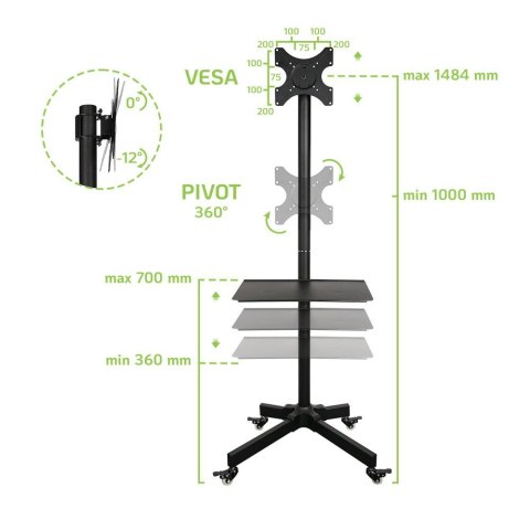 TECHLY STOJAK MOBILNY TV LED/LCD 19-37 CALI 20KG 1 TECHLY STOJAK MOBILNY TV LED/LCD 19-37 CALI 20KG 1