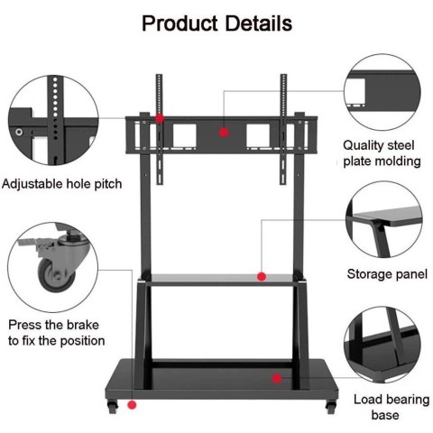 TECHLY STOJAK MOBILNY TV LED/LCD/PDP 55-100 CALI 150KG Z PÓŁKĄ ICA-TR30 TECHLY STOJAK MOBILNY TV LED/LCD/PDP 55-100 CALI 150KG Z PÓŁKĄ ICA-TR30