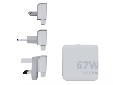 XTORM ŁADOWARKA SIECIOWA TURYSTYCZNA 67W GAN, 1X USB-C PD 67W, 1X USB-C PD 20W, WYMIENNE KOŃCÓWKI EU/UK/USA, KABEL USB-C 2M XTORM ŁADOWARKA SIECIOWA TURYSTYCZNA 67W GAN, 1X USB-C PD 67W, 1X USB-C PD 20W, WYMIENNE KOŃCÓWKI EU/UK/USA, KABEL USB-C 2M
