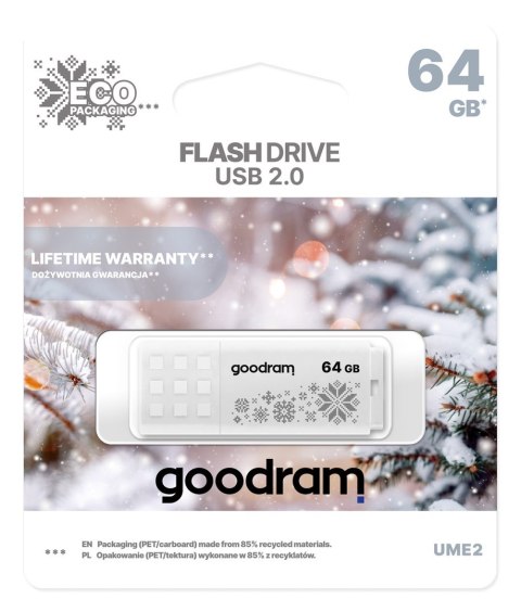 GOODRAM FLASHDRIVE 64GB UME2-WINTER WHITE USB 2.0 GOODRAM FLASHDRIVE 64GB UME2-WINTER WHITE USB 2.0