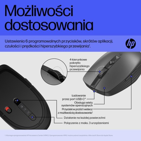 Mysz HP 715 Rechargeable Multi-Device Bluetooth Mouse-EURO Mysz HP 715 Rechargeable Multi-Device Bluetooth Mouse-EURO