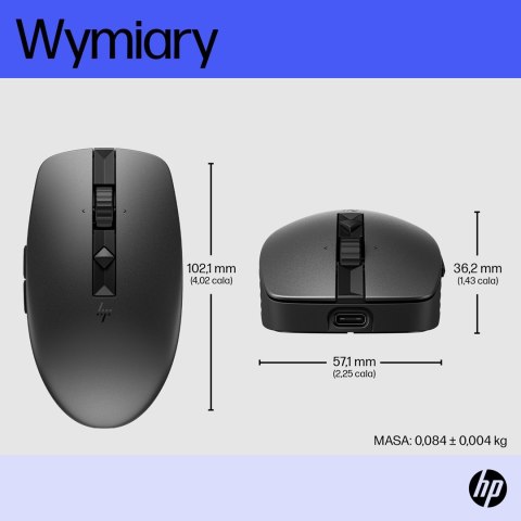Mysz HP 715 Rechargeable Multi-Device Bluetooth Mouse-EURO Mysz HP 715 Rechargeable Multi-Device Bluetooth Mouse-EURO