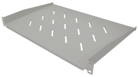 Półka 1U 300mm Rack 19, 2 pkt mocowania, perforowana, szara Półka 1U 300mm Rack 19, 2 pkt mocowania, perforowana, szara