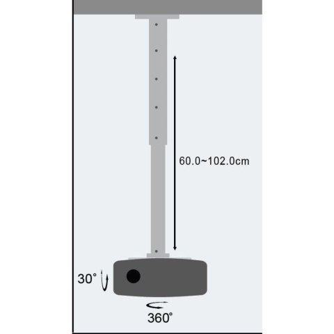 TECHLY UCHWYT SUFITOWY DO PROJEKTORA 60-102CM 15KG TECHLY UCHWYT SUFITOWY DO PROJEKTORA 60-102CM 15KG