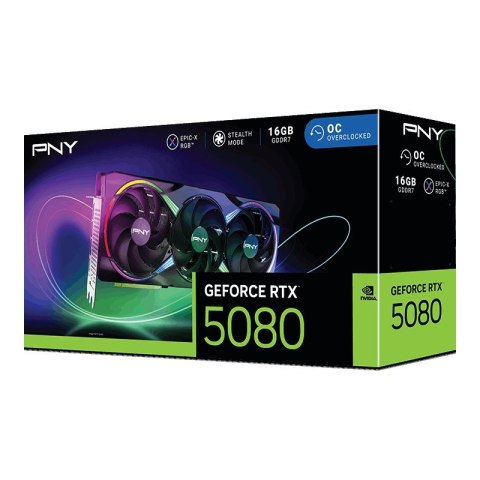 Karta graf. PNY GeForce RTX 5080 16GB ARGB OC 3-FAN Karta graf. PNY GeForce RTX 5080 16GB ARGB OC 3-FAN