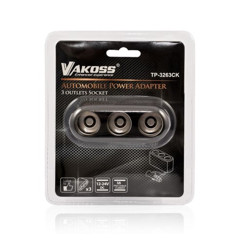 Ładowarka samochodowa do smartfona VAKOSS TP-3263CK (3000 mA) Ładowarka samochodowa do smartfona VAKOSS TP-3263CK (3000 mA)