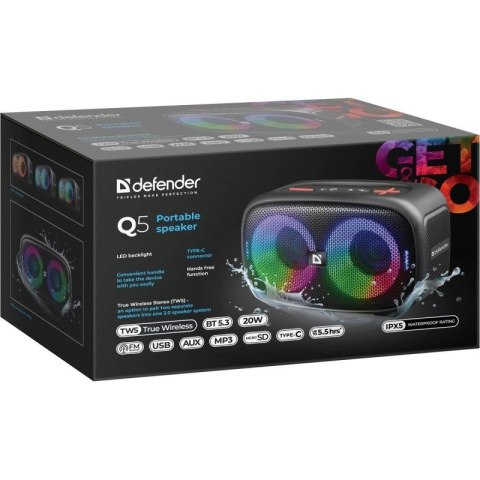 DEFENDER GŁOŚNIK Q5 BLUETOOTH 20W DEFENDER GŁOŚNIK Q5 BLUETOOTH 20W