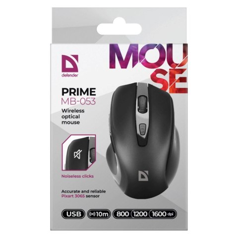 DEFENDER MYSZ PRIME MB-053 RF SILENT CZARNA OPTICAL DEFENDER MYSZ PRIME MB-053 RF SILENT CZARNA OPTICAL