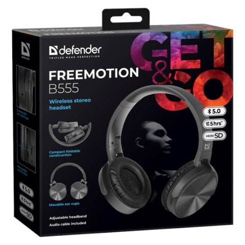 DEFENDER SŁUCHAWKI BLUETOOTH FREEMOTION B555 CZARNE DEFENDER SŁUCHAWKI BLUETOOTH FREEMOTION B555 CZARNE