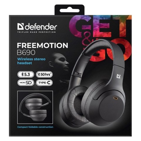 DEFENDER SŁUCHAWKI BLUETOOTH FREEMOTION B690 CZARNE DEFENDER SŁUCHAWKI BLUETOOTH FREEMOTION B690 CZARNE