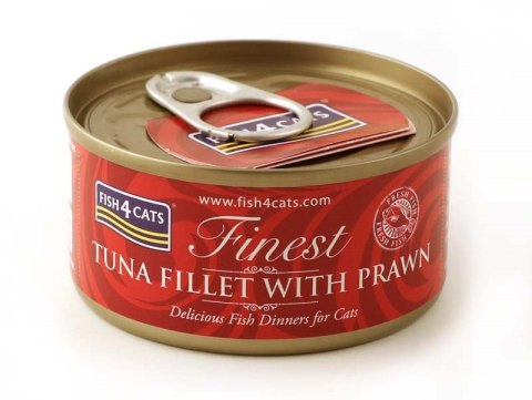 Fish4Cats Finest filet z Tuńczyka z Krewetkami 70g Fish4Cats Finest filet z Tuńczyka z Krewetkami 70g