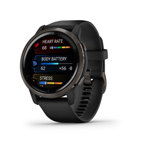 Zegarek Garmin Venu 2 (45 mm) Slate Stainless Steel Bezel / Black Case / Silicone Band Zegarek Garmin Venu 2 (45 mm) Slate Stainless Steel Bezel / Black Case / Silicone Band
